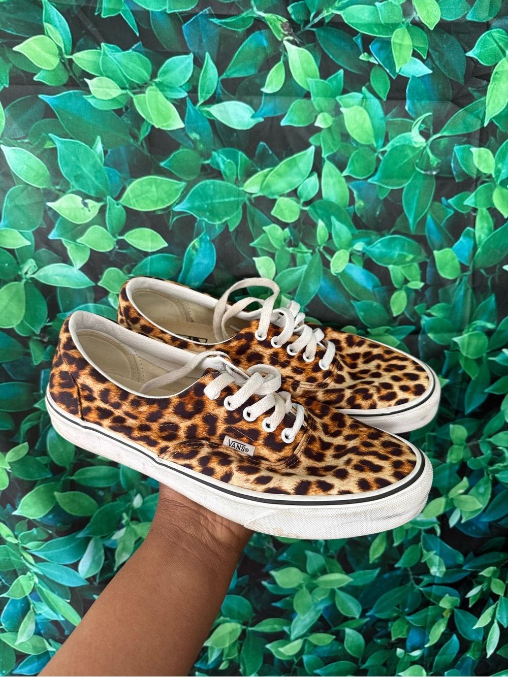 Vans Leopard Print Low-Top Sneakers - Brown & Black